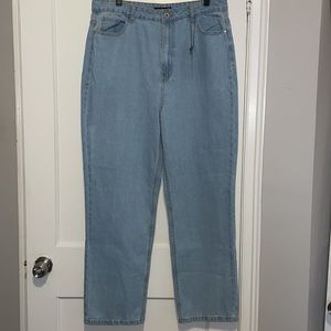size US 12 high waist light blue boyfriend jean